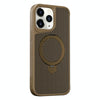 For iPhone 11 Pro Carbon Fiber Texture 360 MagSafe Holder Phone Case(Desert Gold)