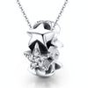S925 Sterling Silver Small Star Bead Inlaid Zircon Necklace Bracelet Pendant