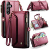For Samsung Galaxy S25+ 5G CaseMe C36 Card Slots Zipper Wallet RFID Anti-theft Leather Phone Case(Red)