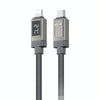 WK WDC-40 Smart Digital Display 1.2m PD27W Type-C to 8 Pin Fast Charging Data Cable(Black Grey)