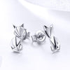 S925 Animal Earrings Jewelry Origami Fox Sterling Silver Girls Earrings