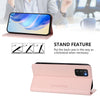 For Samsung Galaxy A03s 166mm RC01 Dual-Folded Magnetic Suction RFID Leather Phone Case(Pink)