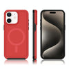 For iPhone 12 Shockproof MagSafe Armor PC Hybrid TPU Phone Case(Red+Black)
