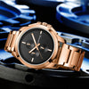 OCHSTIN 6059C Pilot Series Multifunctional Quartz Steel Band Men Watch(Coffee+Rose Gold)