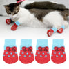 Non-Slip Pet Socks, Small Dog/Cat Boots, Red, Size S - 4 Pack