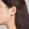 S925 Sterling Silver Heart Dripping Oil Women Earrings(Purple)