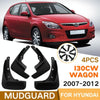 For Hyundai i30 / i30cw Wagon 2007-2012 4pcs/Set Car Auto Soft Plastic Splash Flaps Fender Guard
