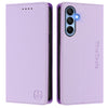 For Samsung Galaxy A15 5G / 4G RC01 Dual-Folded Magnetic Suction RFID Leather Phone Case(Light Purple)