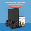For PS4/PS4 Pro/PS4 Slim Host iplay Dual-seat Charging Multi-function Cooling Base Storage Bracket(Black)