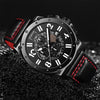 Ochstin 6122 Multi Function Quartz Watch Sports Luminous Waterproof Watch Calendar Leather Men Watch(Black)