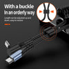 Type-C to 8 Pin Elbow Spring Charging Data Cable, Length: 1.5m(Black)