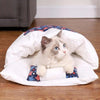 Washable Cat Sleeping Bag, Small, Blue Pony Print