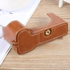 For Sony ILCE-7CM2 / Alpha 7C II Glossy PU Leather Camera Half Case Base(Brown)