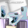 For Samsung Galaxy S25 5G TPU + PC Shockproof Protective Phone Case(Grey Green + Pink)