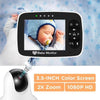 3.5" Video Baby Monitor with Night Vision, 2-Way Audio & Temperature Sensor (EU Plug)