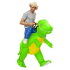 Halloween Dinosaur Inflatable Clothes Polyester 3D Cartoon Doll Clothing, Size:M(120-140cm)(Fluorescent Green Dinosaur)