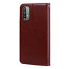 For Xiaomi Poco M3 Rose Embossed Horizontal Flip PU Leather Case with Holder & Card Slots & Wallet(Brown)