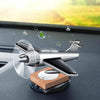 Solar Car Airplane Ornament Solid Aroma Diffuser Car Rotating Decoration Items(Silver)
