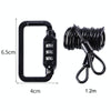 Universal Safety Code Wire Rope Helmet Lock for Motorcycles Bicycles, Black