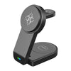 B-23 3 in 1 Foldable Magnetic Wireless Charger Phone Holder, Plug:US Plug(Black)