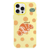 For iPhone 12 Pro Skin Feeling Jelly TPU Hybrid PC Phone Case(Polka Dot Croissant Yellow)
