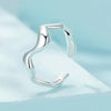 Sterling Silver Simple Wavy Earrings Ring Set