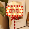 Christmas Street Sign STOP Decorative Lights Wooden Window Atmosphere LED Lights, Style: Round