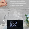 Projection LED Large Screen Display Alarm Clock Radio Electronic Clock(Black Shell White Lamp)