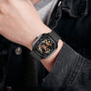 SKMEI 9184 Men Automatic Mechanical Watch Mesh with Hollow Square Tourbillon Student Watch (Black)