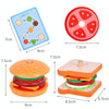 Children Simulation Wooden Pretend Play Puzzle Food Matching Toys, Style: Hamburger