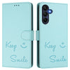 For Samsung Galaxy A16 4G Smile Embossing RFID Leather Phone Case(Mint Green)