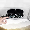 MCPP Car Multifunctional Glasses Case Car Visor Card Storage Sunglasses Holder(Beige White)