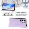 For Samsung Galaxy S22 Ultra 5G RC01 Dual-Folded Magnetic Suction RFID Leather Phone Case(Light Purple)