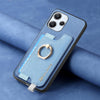 For Redmi K70 / K70 Pro 5G Retro Magsafe Cross Leather Ring Holder Card Bag Phone Case(Blue)
