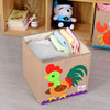 Youngshoots Cotton Linen Cartoon Toy Storage Basket Clothing Storage Box,Style Washable(Chick)