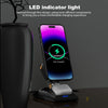 3-In-1 15W Portable Folding Desktop Stand Mobile Phone Wireless Charger(Black)