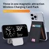 3 in 1 Cellphone Magnetic Wireless Charger Card Holder Phone Bracket(Black)