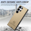 For Samsung Galaxy S22 Ultra 5G Twill Fabric Leather Skin Back Phone Case(Khaki)