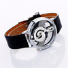 Musical Notation Shaped Dial Leather Belt Quartz Watch for Women / Men(Black)