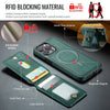 For iPhone 15 DG.MING K1 MagSafe Detachable Wallet RFID Back Cover Phone Case(Green)