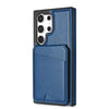 For Samsung Galaxy S23 Ultra 5G Skin Feel Detachable Card Bag Magsafe Phone Case(Blue)