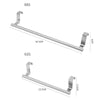 No-Punch Stainless Steel Over Door Towel Rack Cabinet Door Rag Hanging Holder, Length: 36.5cm Silver