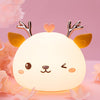 Cute Deer Silicone Pat Light Bedroom Colorful Night Light