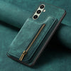 For Samsung Galaxy A36 Retro Leather Zipper Wallet Back Phone Case(Green)