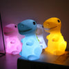 3 PCS Eco-friendly Silicone LED Dinosaur Colorful Soft Light Home Electronic Night Light(White)
