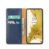 For Samsung Galaxy S25+ 5G Fierre Shann PU Genuine Leather Texture Phone Case(Blue)