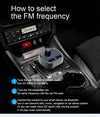 T24FM Transmitter Quick Charge Voice Navigation Car Hands-free Phone Bluetooth MP3 Player Black