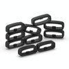 18mm Black Silicone Watch Strap Retainer Rings (10pcs)