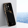For Realme Note 60 4G XINLI Straight 6D Plating Gold Edge TPU Phone Case(Black)