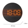 G218B Wooden Living Room Digital Display Clock Home Decoration Wall Clock(Black)